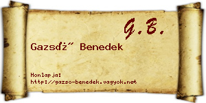 Gazsó Benedek névjegykártya