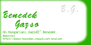 benedek gazso business card